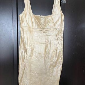 Champagne leather dress